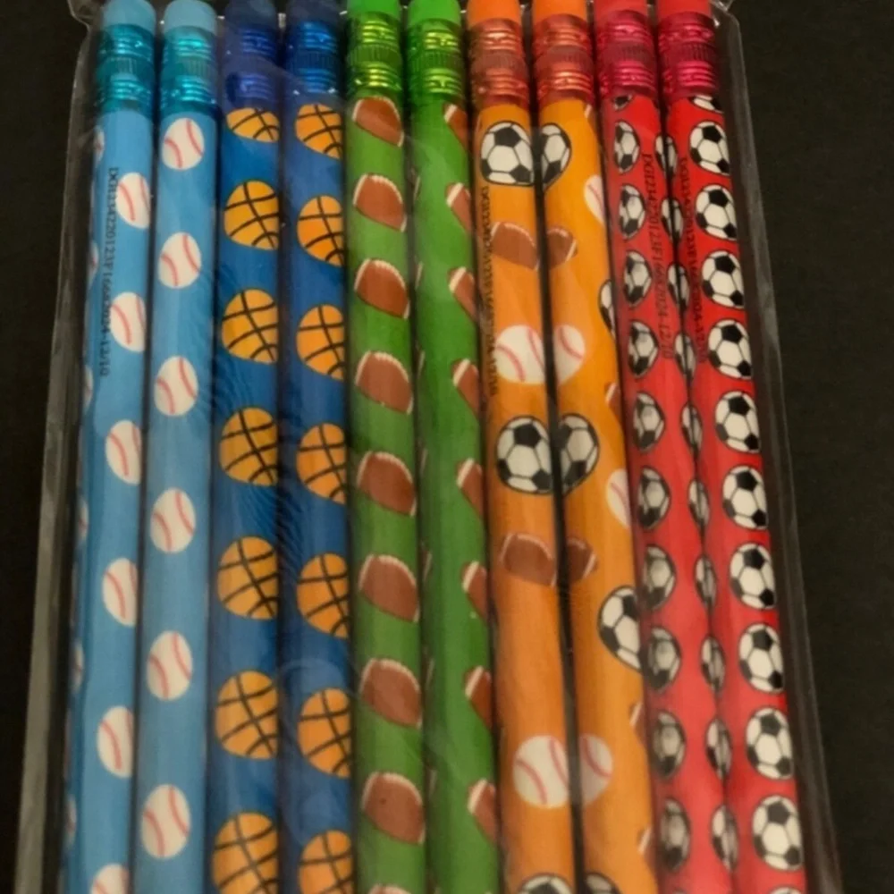 NEW Sports Balls Pencil Sharpeners 16 pieces & 10 Sports Balls Pencils
